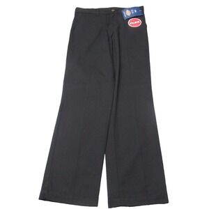 Dickies Pants Boys 12 Black Flex Slim Straight Flat Front Khaki‎ Zip 26x26 NEW